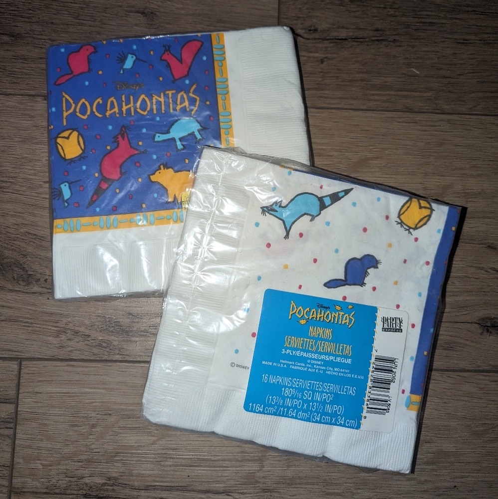 Vintage Disney Pocahontas Themed Napkins Set Of 2